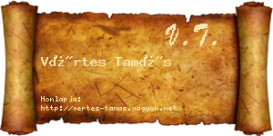Vértes Tamás névjegykártya